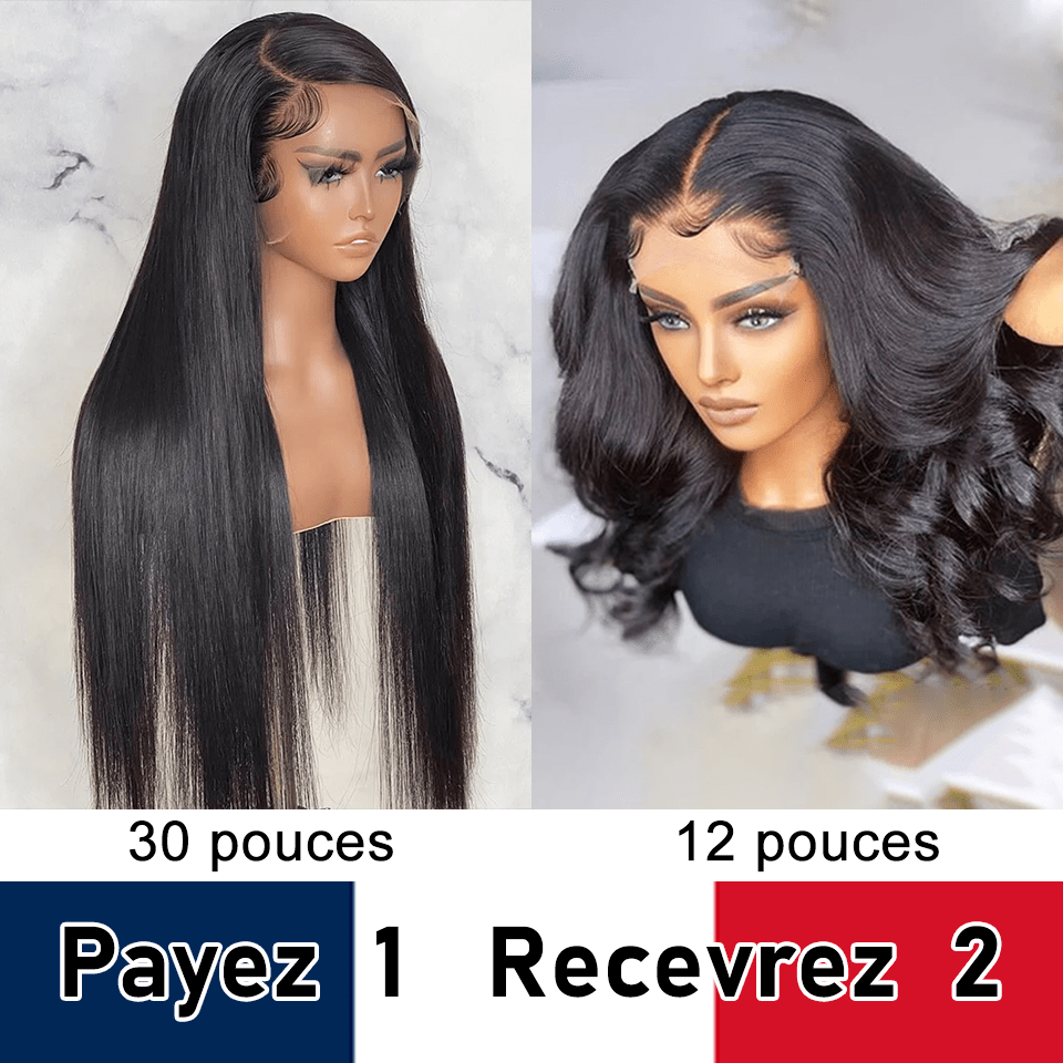 AILUXY HAIR FR Perruque Vente En Gros Numéro 16(Lisse: 13x4 Lace/Body Wave: 4x4)