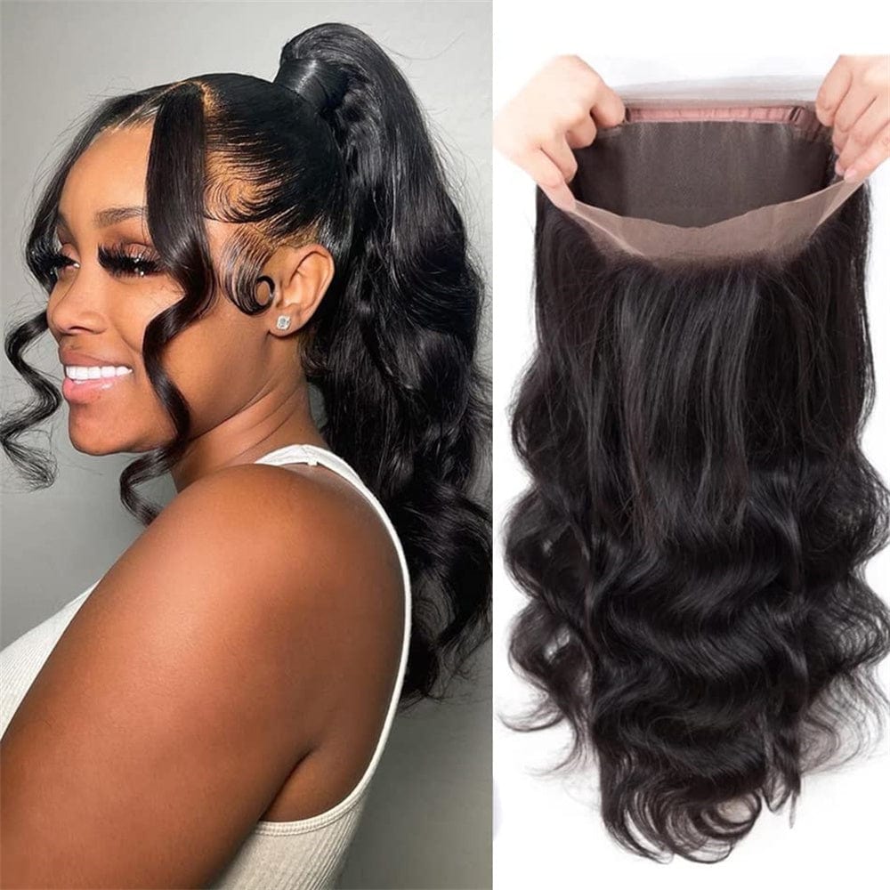 AILUXY 360 Lace Frontal Perruque Body Wave Longue Noir 200% densité 100% cheveux humains Je voudrais comme sur la vidéo