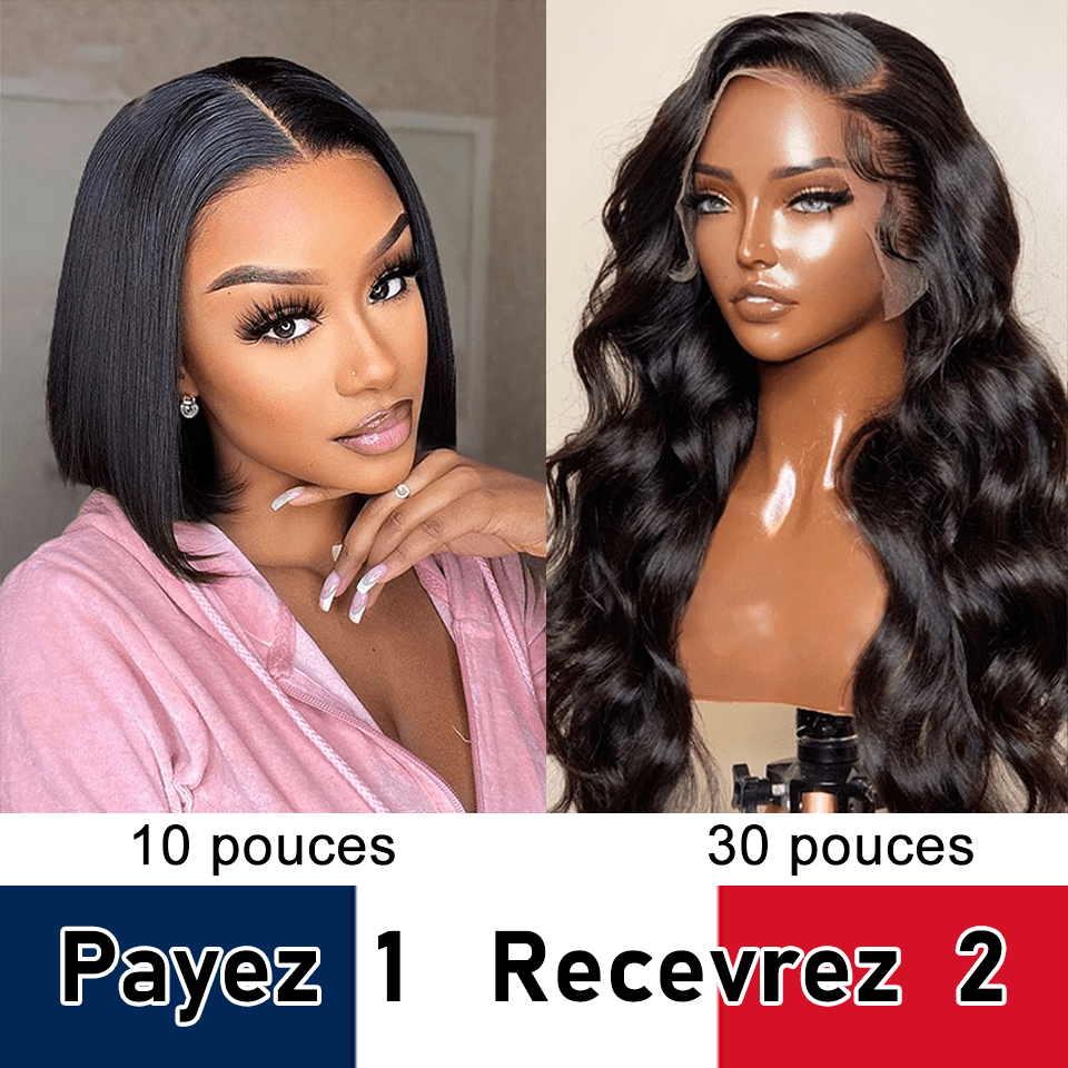 AILUXY HAIR FR Perruque Vente En Gros Numéro 4(Lisse: 4x4 Lace/Body Wave: 13x4 Lace)