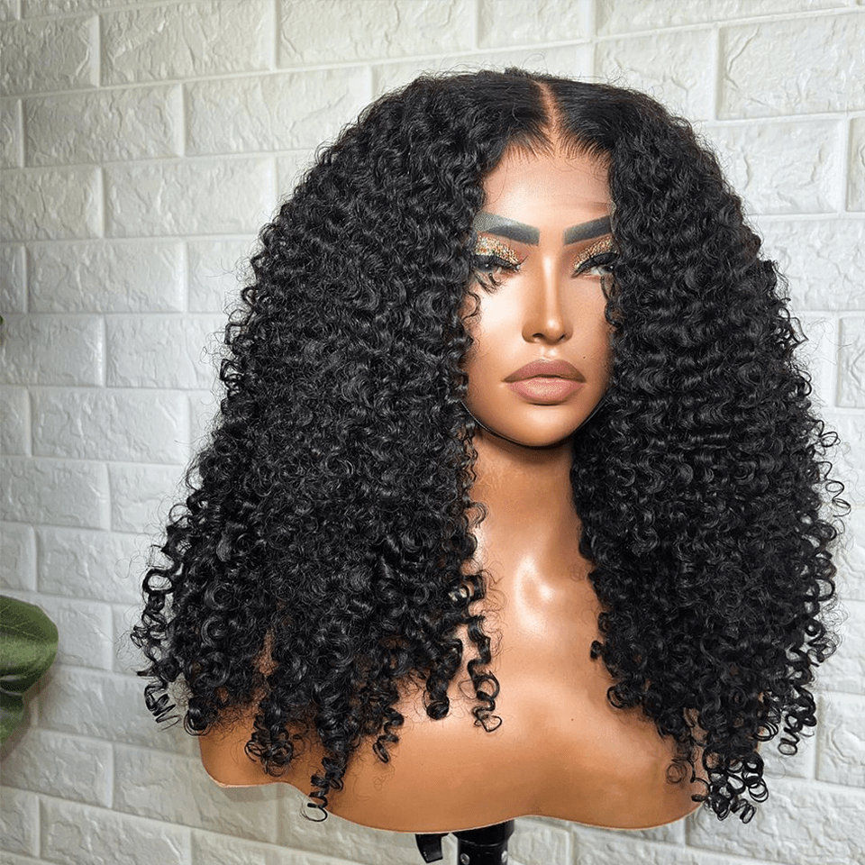 AILUXYhair 4x4 Lace Frontal Bouclée Perruque  200% densité Vrais Cheveux Humains