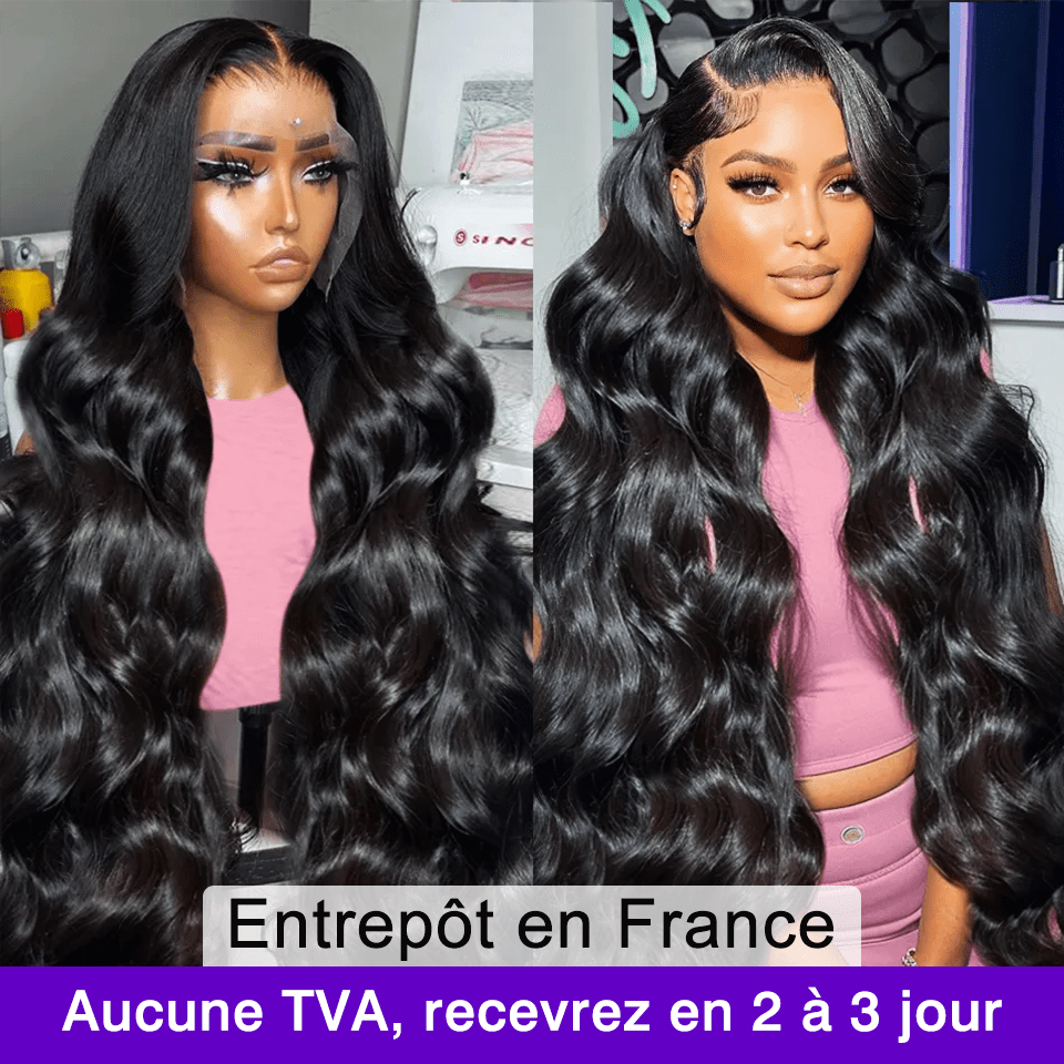 AILUXY 4x4 Lace Body Wave Longue Noir Perruque 200% densité  100% Cheveux Humains Je voudrais comme sur la vidéo 2 - 3 jours reçus+Un beau cadeau