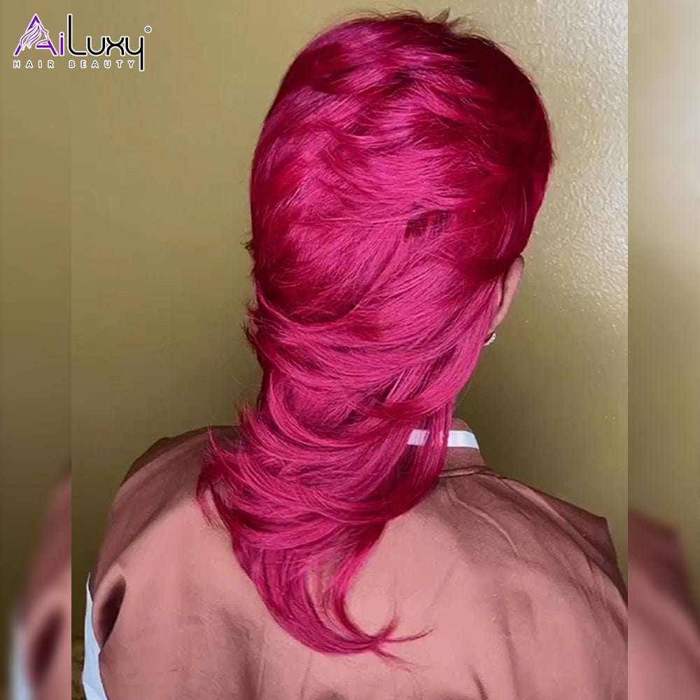 AILUXY Longue 99J Mulet Perruque 100% Cheveux Humains comme sur la vidéo