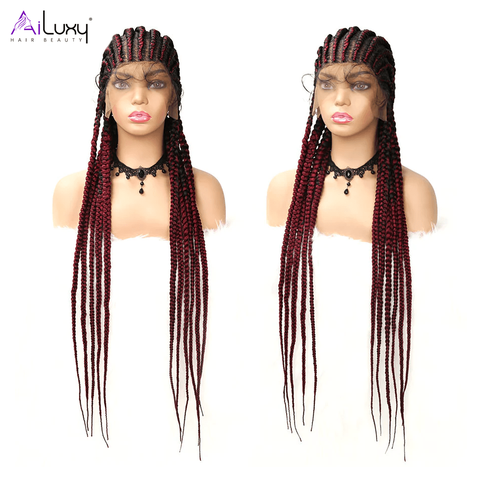 AILUXY Braid Perruque 100% Cheveux Humains