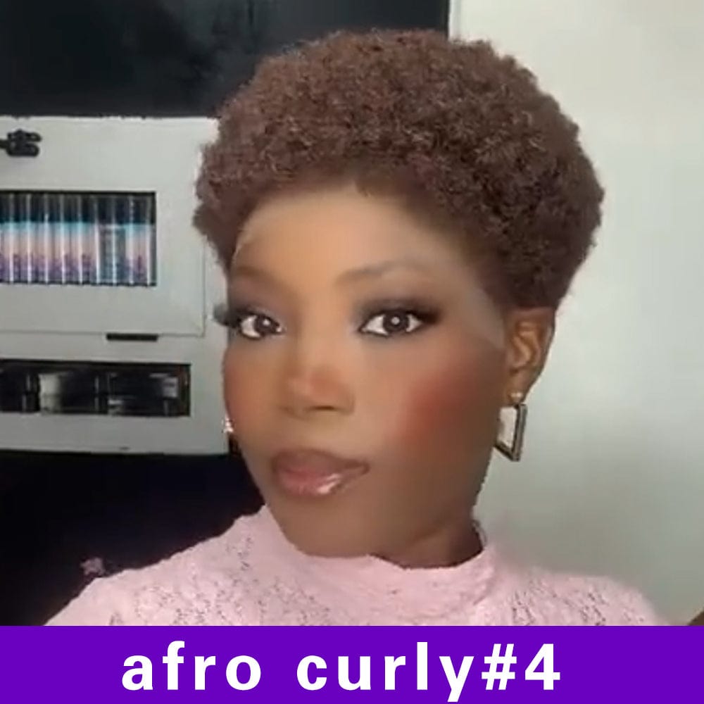 AILUXY 13x4 Lace Bob Noir Perruque afro curly Perruque 100% Cheveux Humains comme sur la vidéo 4 - 5 jours reçus+Un beau cadeau+pas de taxes