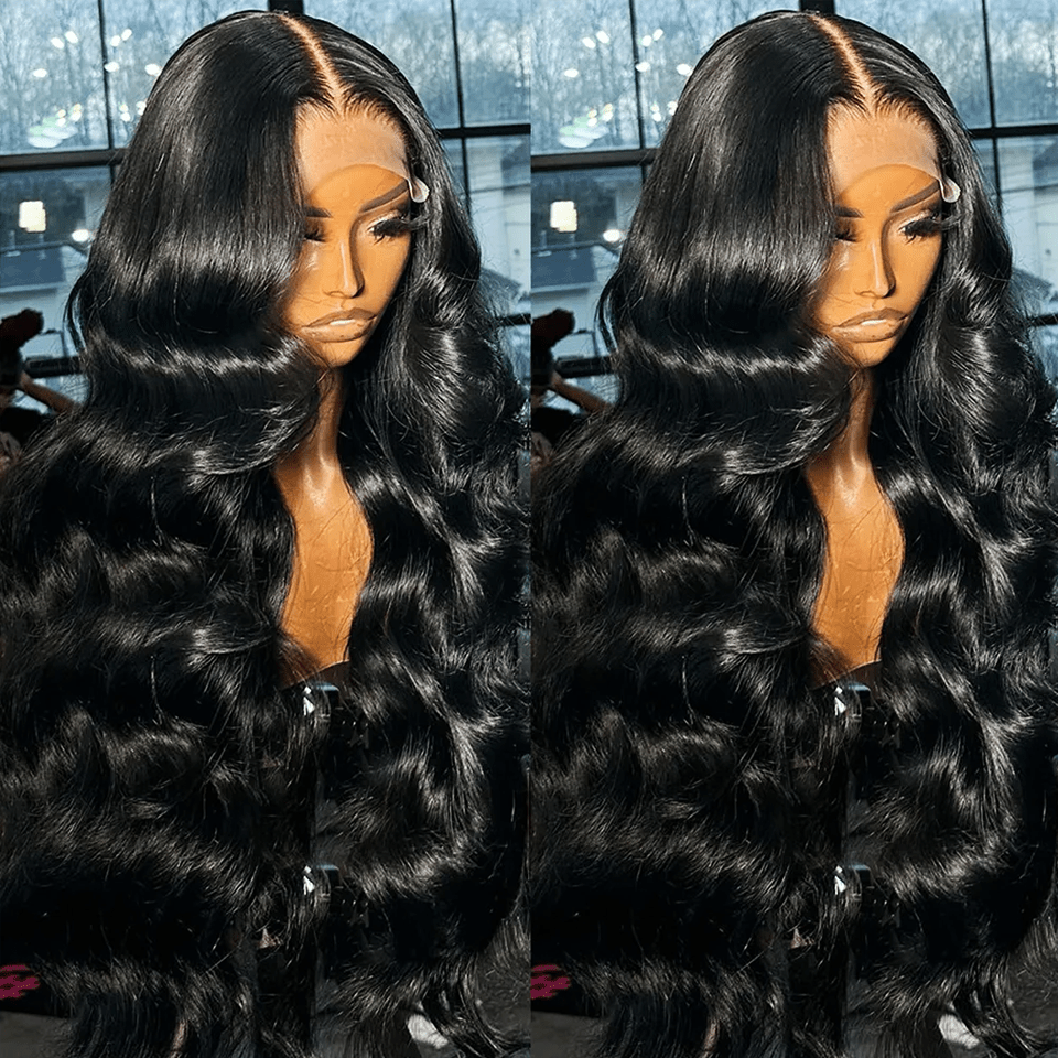 AILUXY 4x4 Lace Body Wave Longue Noir Perruque 200% densité  100% Cheveux Humains Je voudrais comme sur la vidéo 2 - 3 jours reçus+Un beau cadeau