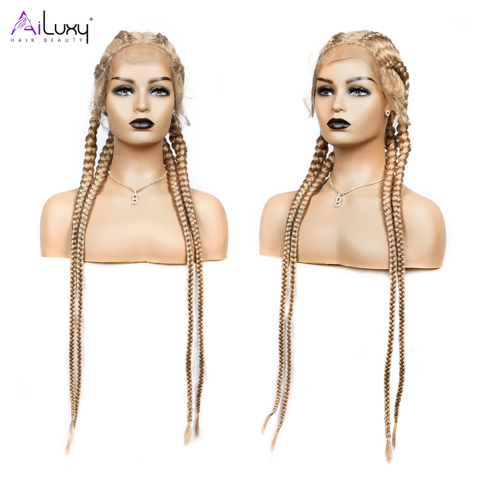 AILUXY Braid Perruque 100% Cheveux Humains