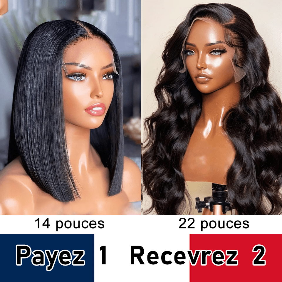 AILUXY HAIR FR Perruque Vente En Gros Numéro 6(Lisse: 13x4 lace/Body Wave: 4x4 Lace)