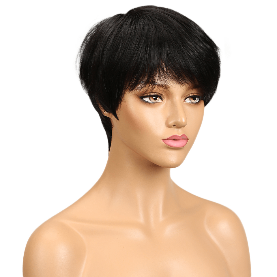 AILUXY Lisse Perruque 100% Cheveux Humains