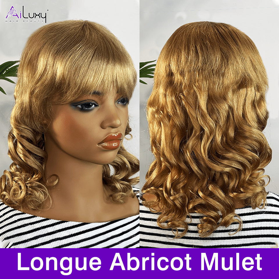 AILUXY Lisse Perruque 100% Cheveux Humains Perruque Rouge Barbie comme sur la vidéo