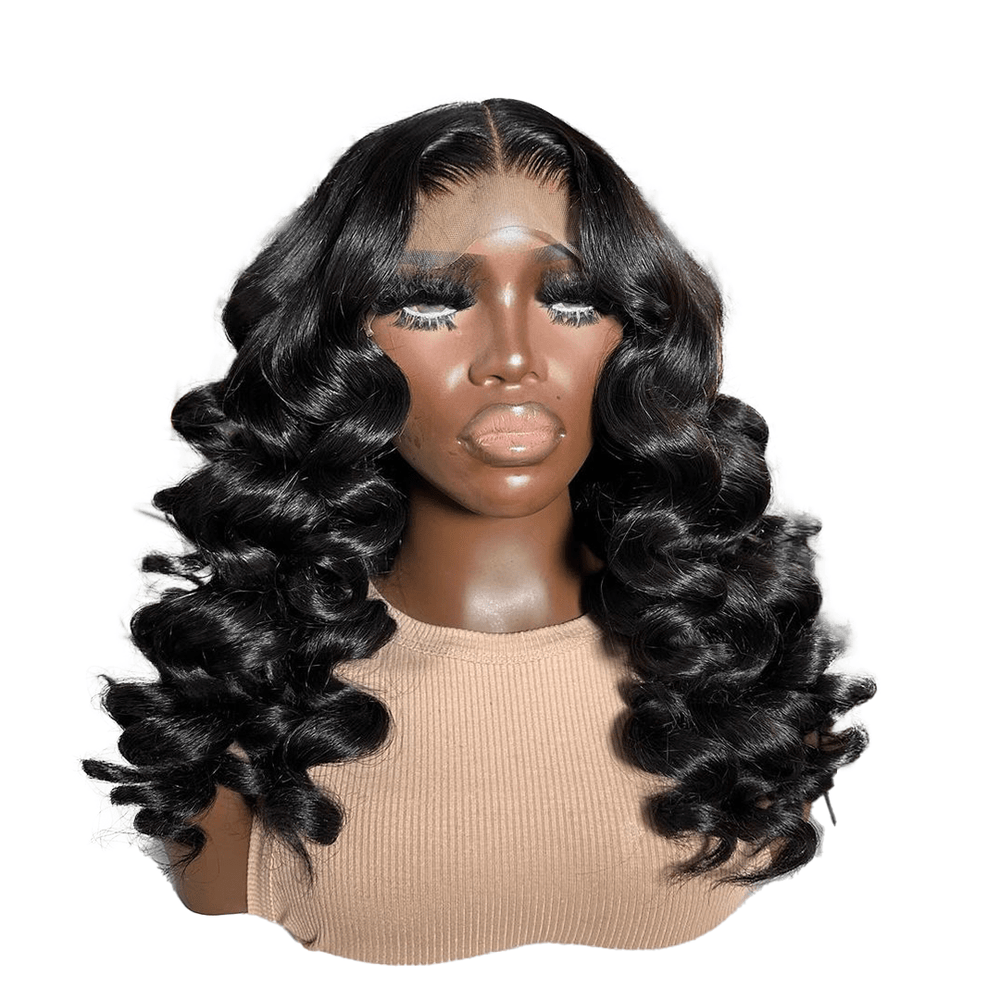 La Mode AILUXY 13x4 Lace Frontal Perruque Natural Wave Courte Noir Bob Perruque