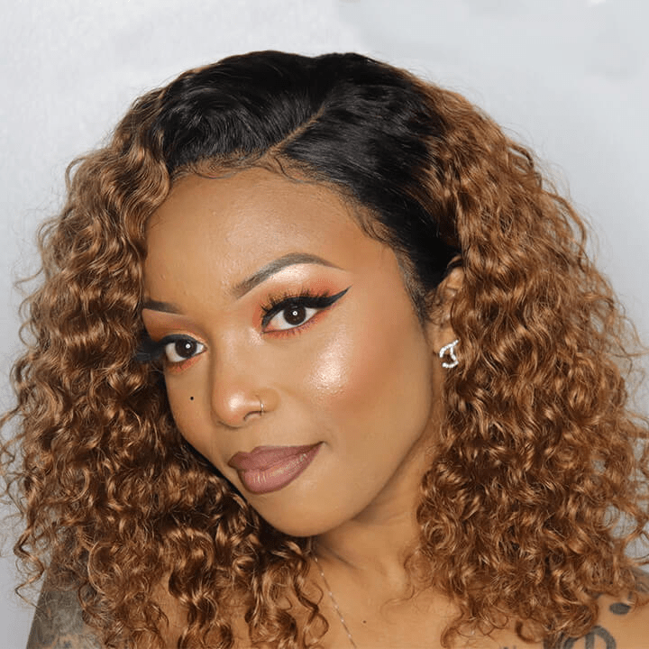 (Dernier Prix)AILUXY 13x4 Lace Closure Bouclée Courte Perruque 100% Cheveux Humains