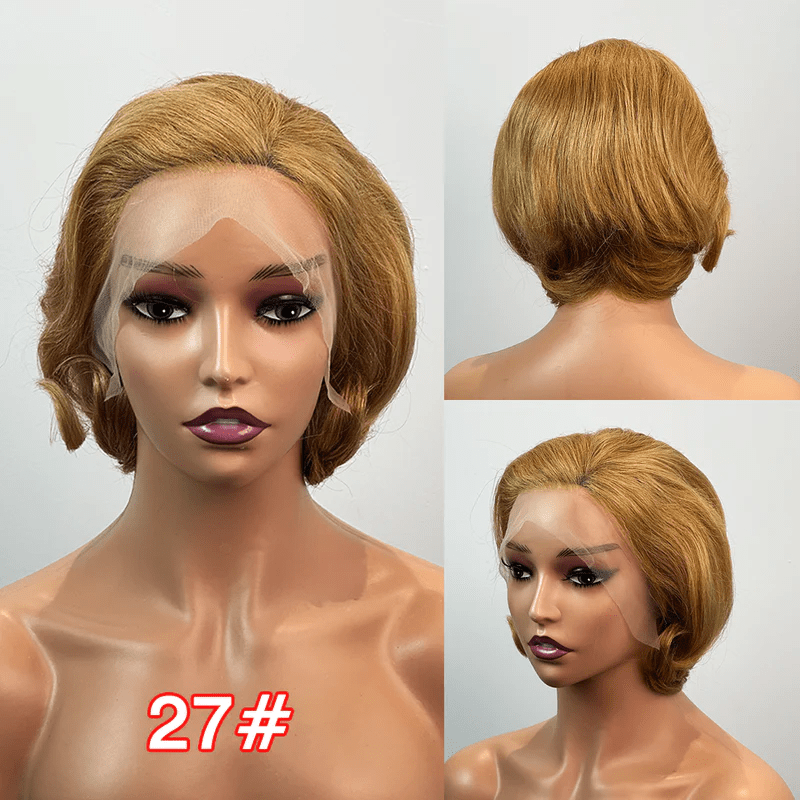 AILUXY 13x4 Lace Frontal Perruque Lisse Courte Bob Perruque 200% Densité comme sur la vidéo 2 - 3 jours reçus+Un beau cadeau