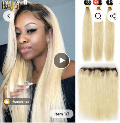 AILUXY Tissage Lisse 1b/613# 100% Cheveux Humains (Copy)