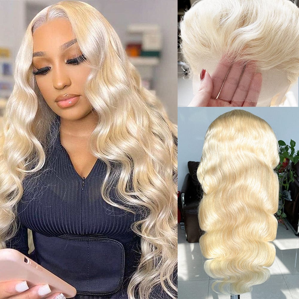 AILUXY 13x4 Lace Frontal Blond 613 Body Wave Perruque 100% Cheveux Humains