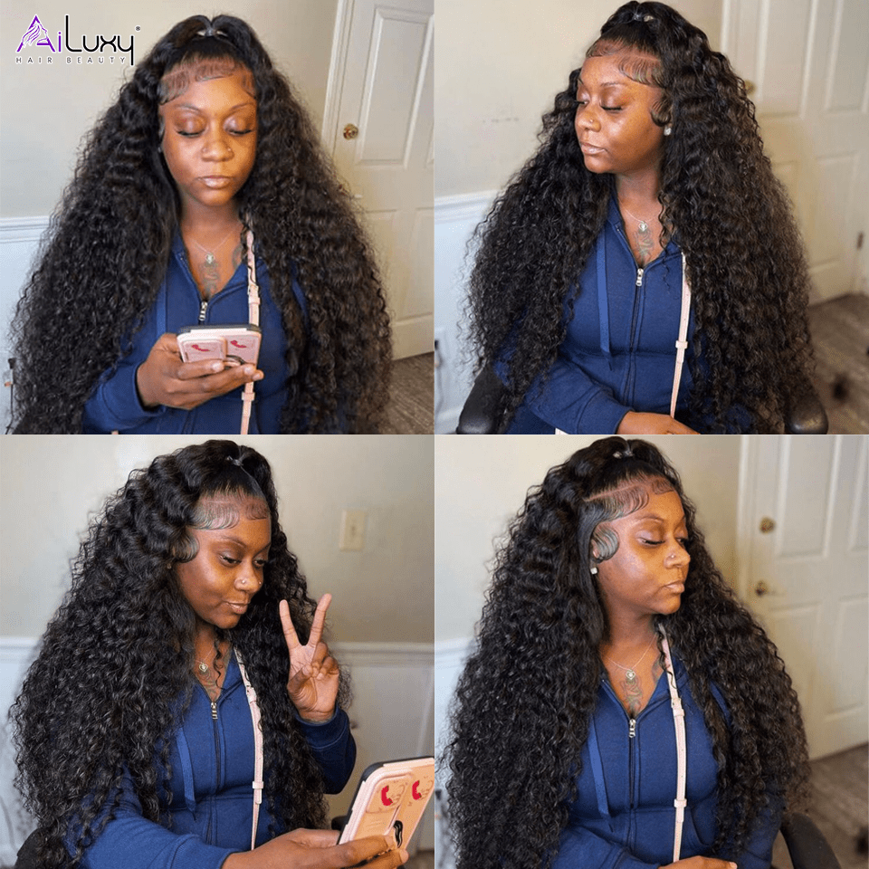 AILUXY 13x6 Lace Frontal Beyonce 200% densité Vrais 100% Cheveux Humains comme sur la vidéo 2 - 3 jours reçus+Un beau cadeau