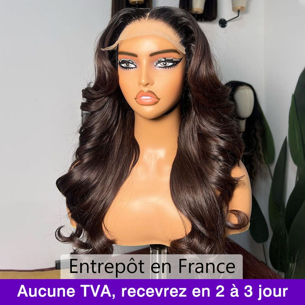 Sans Colle AILUXY 13x4 Lace Closure Chocolat Brun Bob Perruque Couleur Mixte 1B-4#