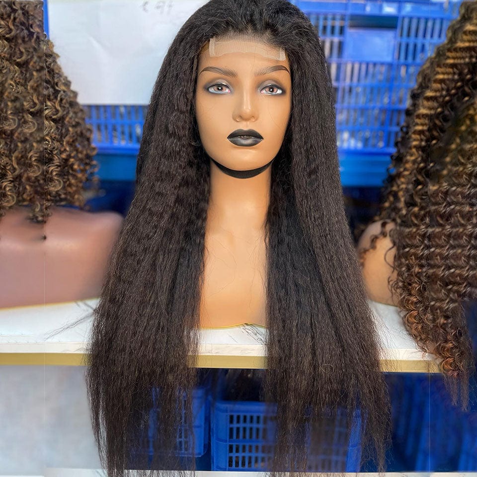 AILUXY À PRIX CASSÉ 4 Perruque Longue 4x4 Lace Closure Lisse, Body wave, Deep wave, Kinky lisse