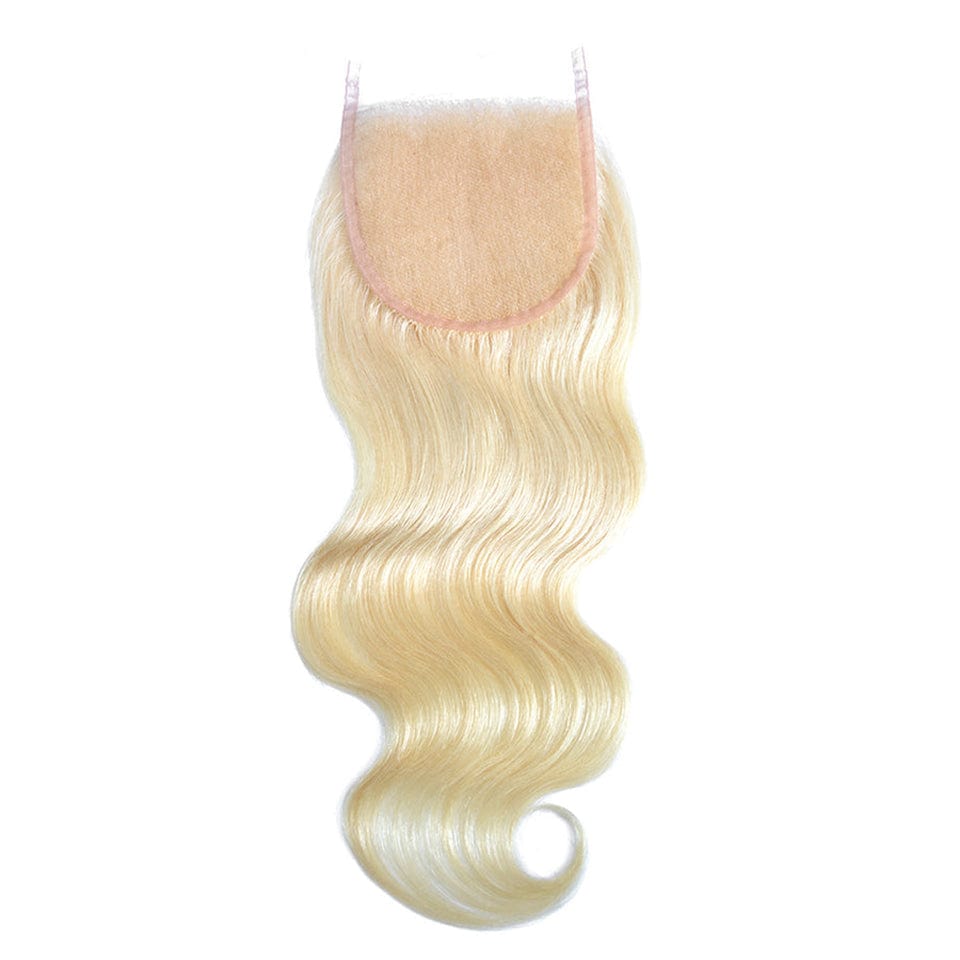 AILUXY Cheveux 4x4/5x5 Lace Closure Body Wave Blond 613 Dentelle Transparente 100% Cheveux Humains