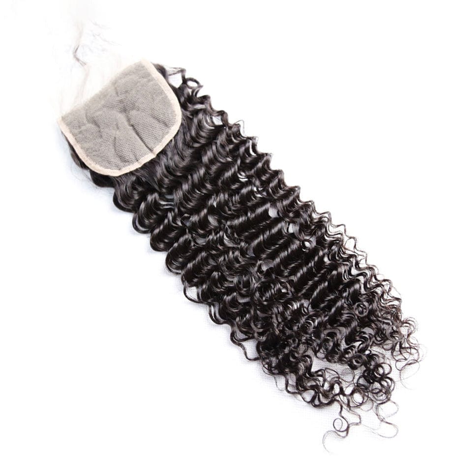 AILUXY Cheveux 4x4/5x5 HD Lace Closure Bouclé Dentelle Invisible 100% Cheveux Humains