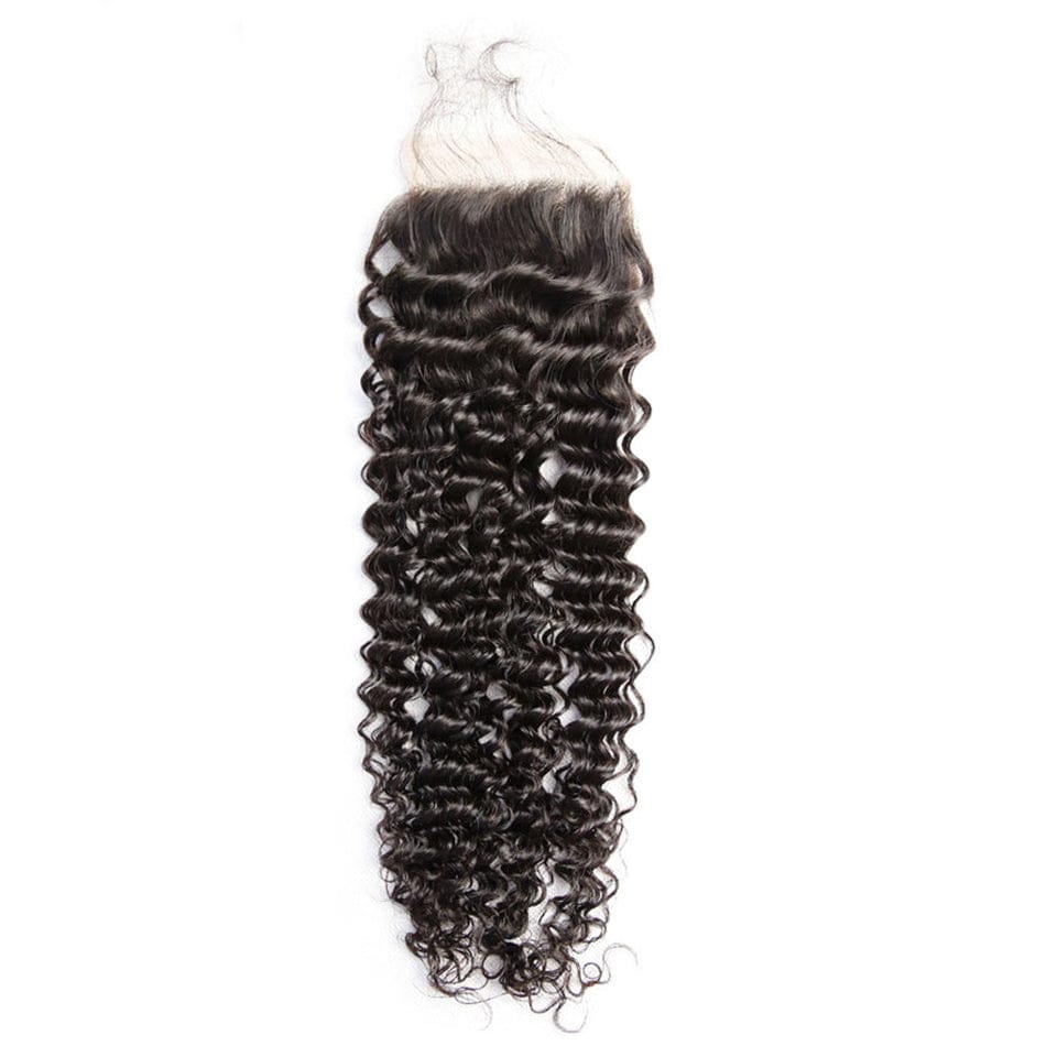 AILUXY Cheveux 4x4/5x5 HD Lace Closure Bouclé Dentelle Invisible 100% Cheveux Humains