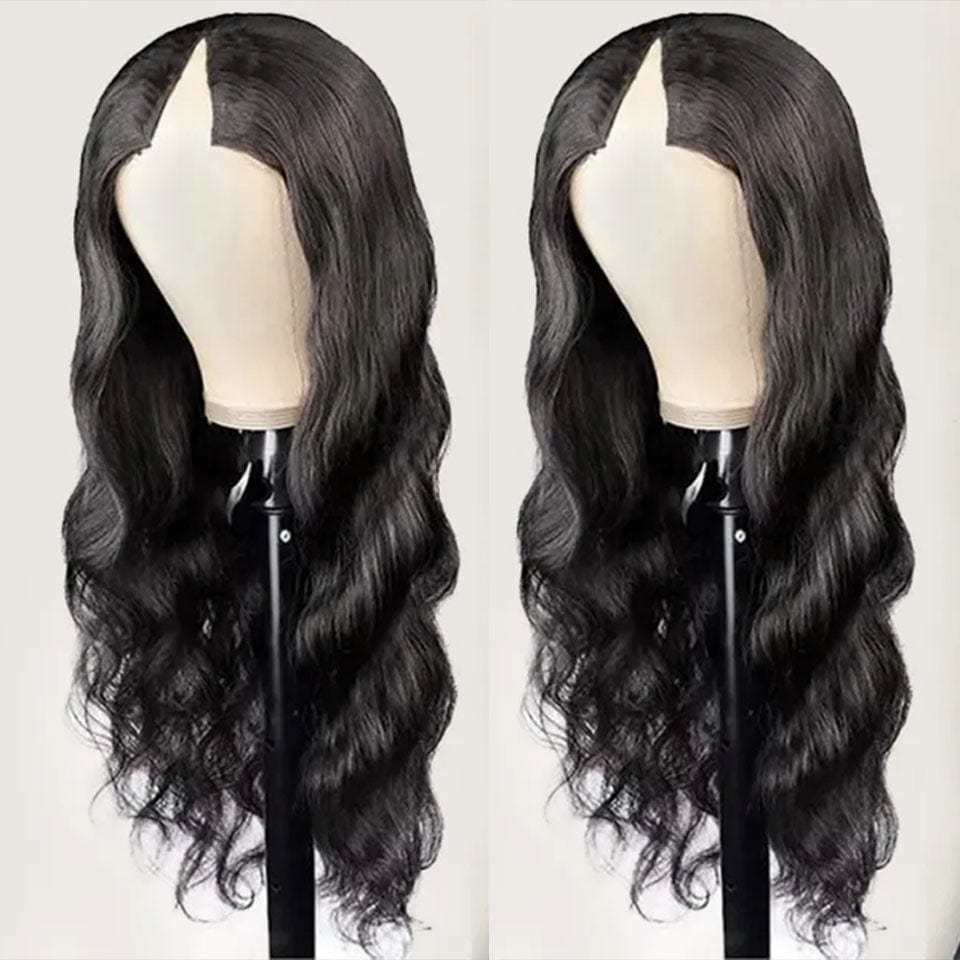 AILUXY V Part Lace Body Wave Noir Perruque 100% Cheveux Humains