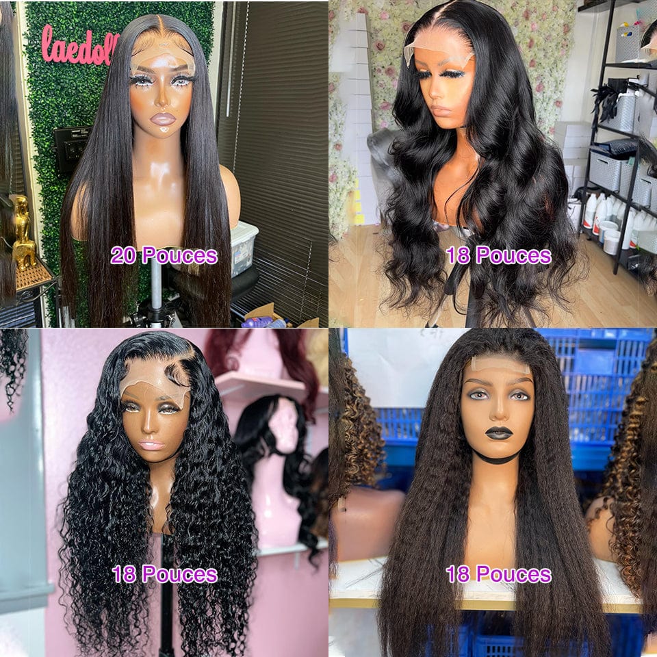 AILUXY À PRIX CASSÉ 4 Perruque Longue 4x4 Lace Closure Lisse, Body wave, Deep wave, Kinky lisse