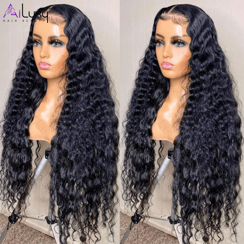 AILUXY 4x4 Lace Closure Perruque Lisse/Body Wave/Deep wave/Bouclée 100% Cheveux Humains 100€Perruques en France