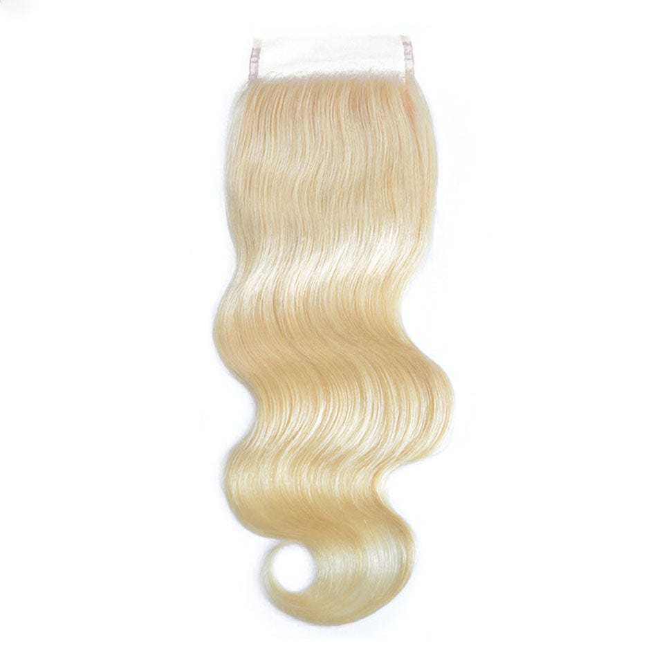 AILUXY Cheveux 4x4/5x5 Lace Closure Body Wave Blond 613 Dentelle Transparente 100% Cheveux Humains