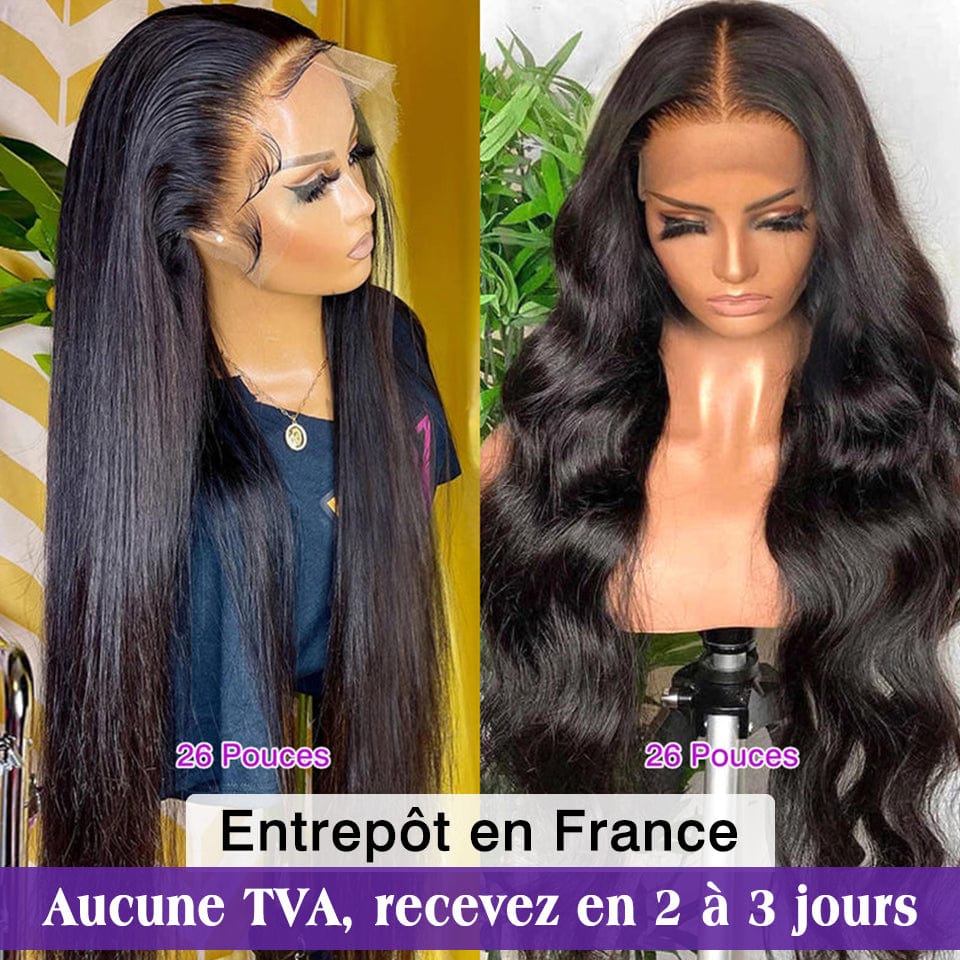 AILUXY À PRIX CASSÉ 2 Perruques 13x4 Lace Frontal Lisse et 4x4 Lace Closure Body Wave