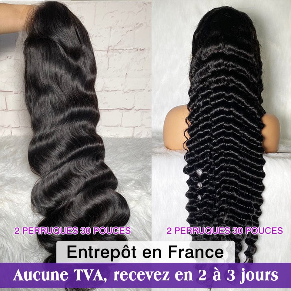 AILUXY À PRIX CASSÉ 4 Perruques 13x4 Lace Frontal 2 Body Wave+2 Deep Wave