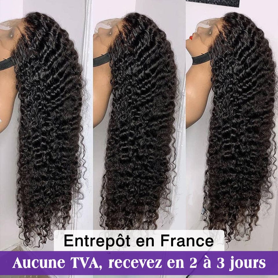 AILUXY 13x4 Lace Frontal Deep Wave Longue Perruque 250% Densité