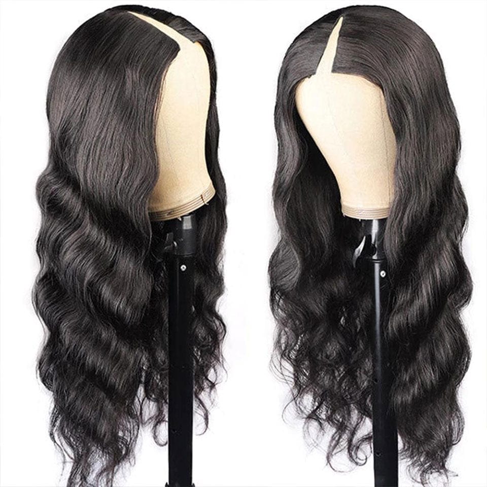 AILUXY V Part Lace Body Wave Noir Perruque 100% Cheveux Humains