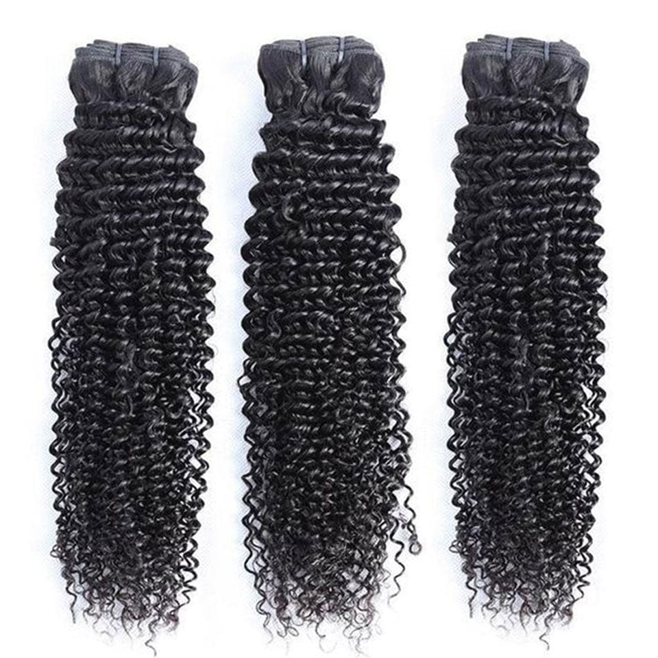 AILUXY Tissage Bouclé Noir 3 Paquets 100% Cheveux Humains