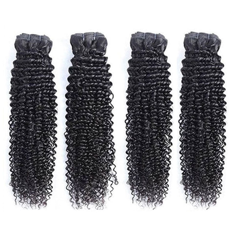 AILUXY Tissage Bouclé Noir 4 Paquets 100% Cheveux Humains