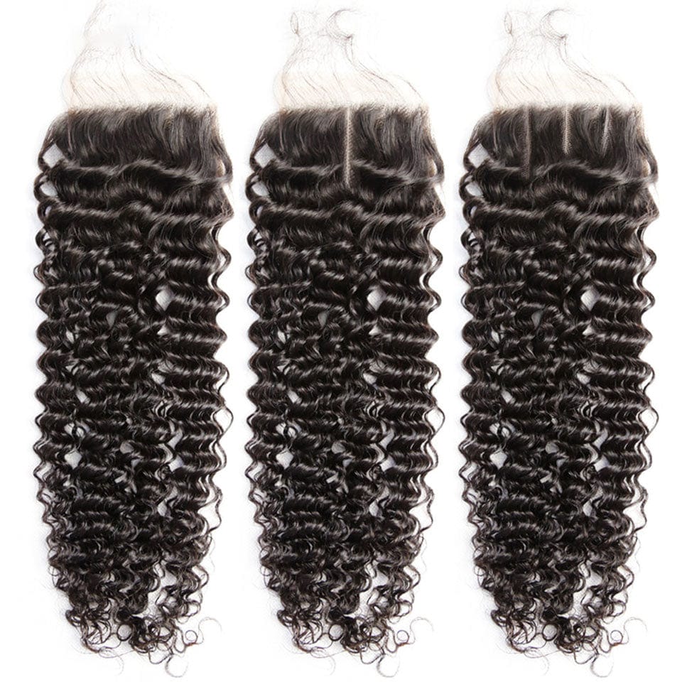 AILUXY Cheveux 4x4/5x5 HD Lace Closure Bouclé Dentelle Invisible 100% Cheveux Humains