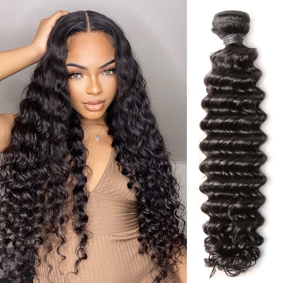 AILUXY Tissage Deep Wave Noir 100% Cheveux Humains