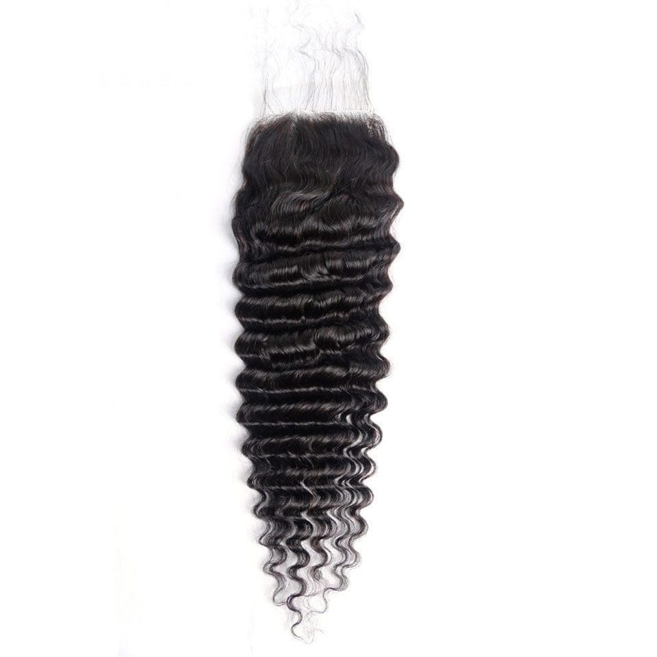 AILUXY Cheveux 4x4/5x5 HD Lace Closure Deep Wave Dentelle Invisible 100% Cheveux Humains