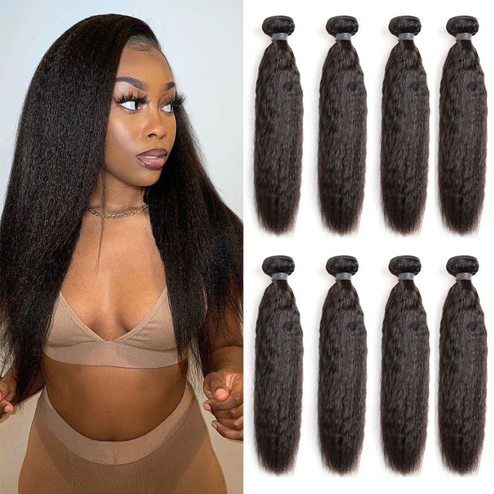 AILUXY Tissage Kinly lisse Noir 4 Paquets 100% Cheveux Humains