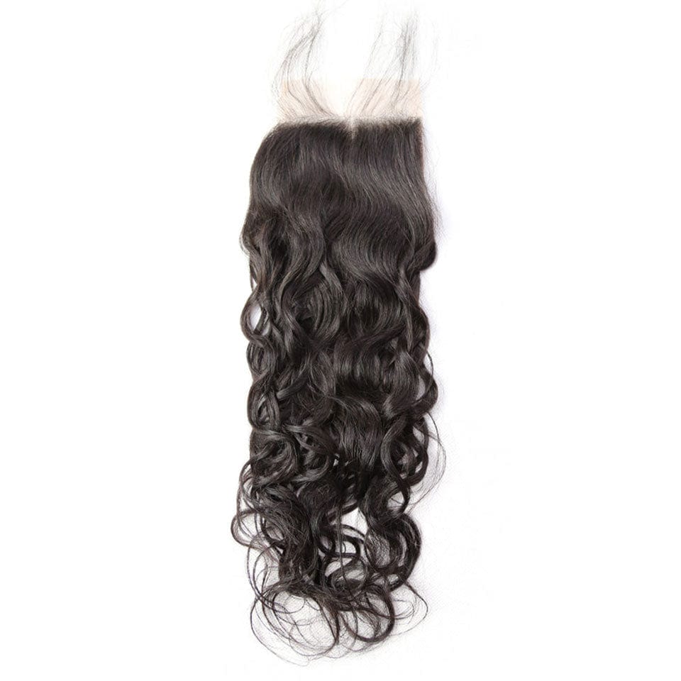 AILUXY Cheveux 4x4/5x5 HD Lace Closure Water Wave Dentelle Invisible 100% Cheveux Humains